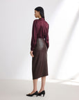 EP YAYING Leather Skirt with split