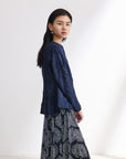 EP YAYING Chines Style Waist-Cinching Round Neck Jacket