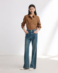 EP YAYING Color-Blocked Rhinestone Jeans