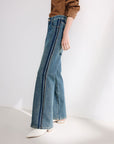 EP YAYING Color-Blocked Rhinestone Jeans