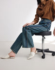EP YAYING Color-Blocked Rhinestone Jeans