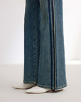 EP YAYING Color-Blocked Rhinestone Jeans