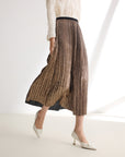 EP YAYING Gold Foil Pleated Skirt EGJIA3409AJ