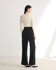 EP YAYING Chenille Straight-Leg Pants