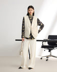EP YAYING New Chinese Style Wool Vest