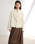 EP YAYING Wool Stand Collar Coat