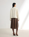 EP YAYING Wool Stand Collar Coat