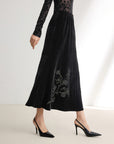 EP YAYING Velvet Pleated Skirt