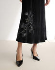 EP YAYING Velvet Pleated Skirt