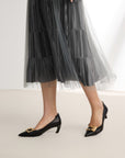 EP YAYING High-Waisted Tulle Midi Skirt