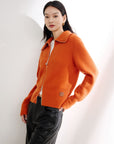 EP YAYING Wool Cashmere Knitted Cardigan