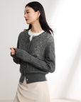 EP YAYING Mohair Knitted Cardigan