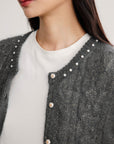 EP YAYING Mohair Knitted Cardigan