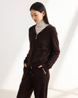 EP YAYING Cashmere Hooded Knitted Cardigan