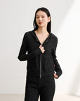 EP YAYING Black Slim Fit Long Sleeve Top