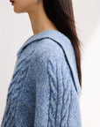 EP YAYING Navy Collar Knitted Sweater