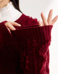 EP YAYING Red Knit Sweater
