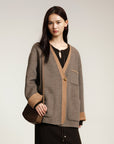 EP YAYING Yak Wool Cashmere Double-Sided Wool Coat