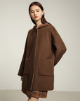 EP YAYING Yak Wool Two-Tone Double-Sided Wool Coat