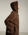 EP YAYING Yak Wool Two-Tone Double-Sided Wool Coat