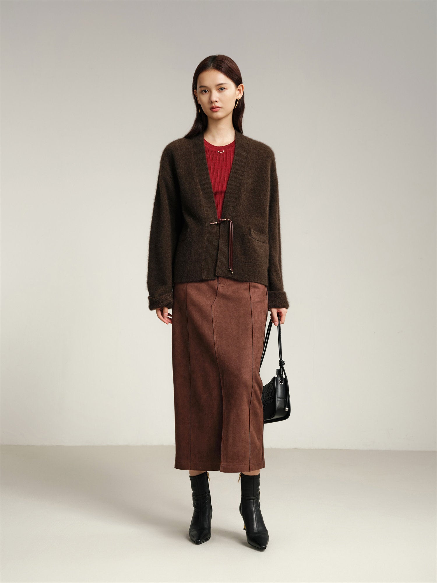 EP YAYING Yak Wool Knitted Cardigan