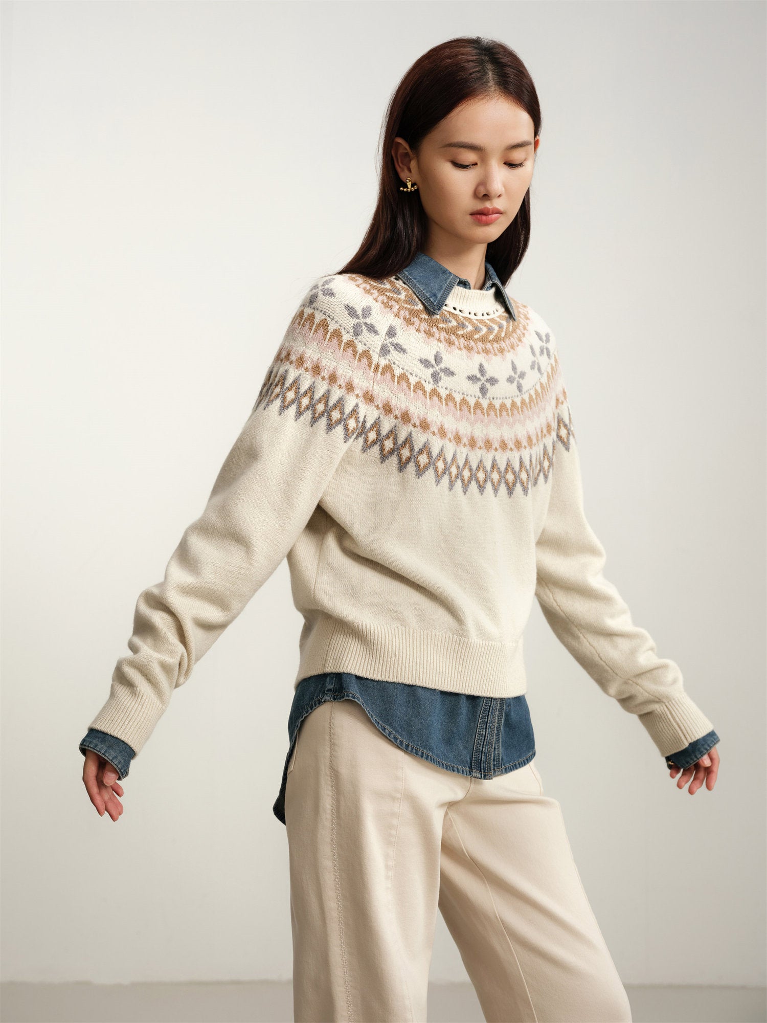 EP YAYING Yak Wool Knitted Sweater