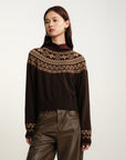 EP YAYING Jacquard Knitted Sweater