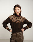 EP YAYING Jacquard Knitted Sweater