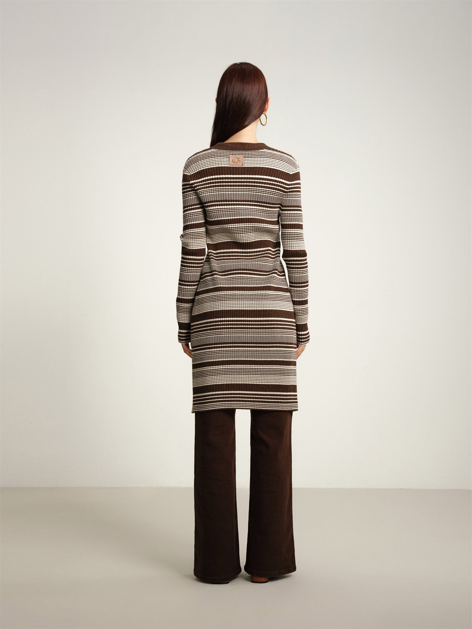 EP YAYING Long Knitted Cardigan Coat