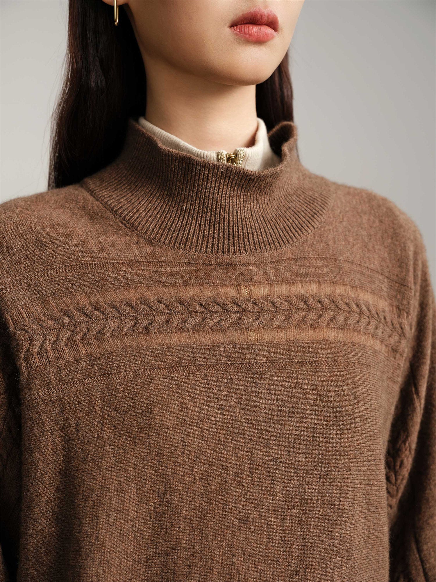 EP YAYING Yak Wool Cashmere Knitted Sweater