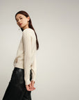 EP YAYING Yak Wool Cable Knit Sweater