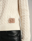 EP YAYING Yak Wool Cable Knit Sweater