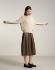 EP YAYING Loose Notched Collar Pullover