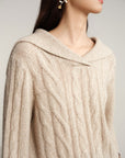 EP YAYING Loose Notched Collar Pullover