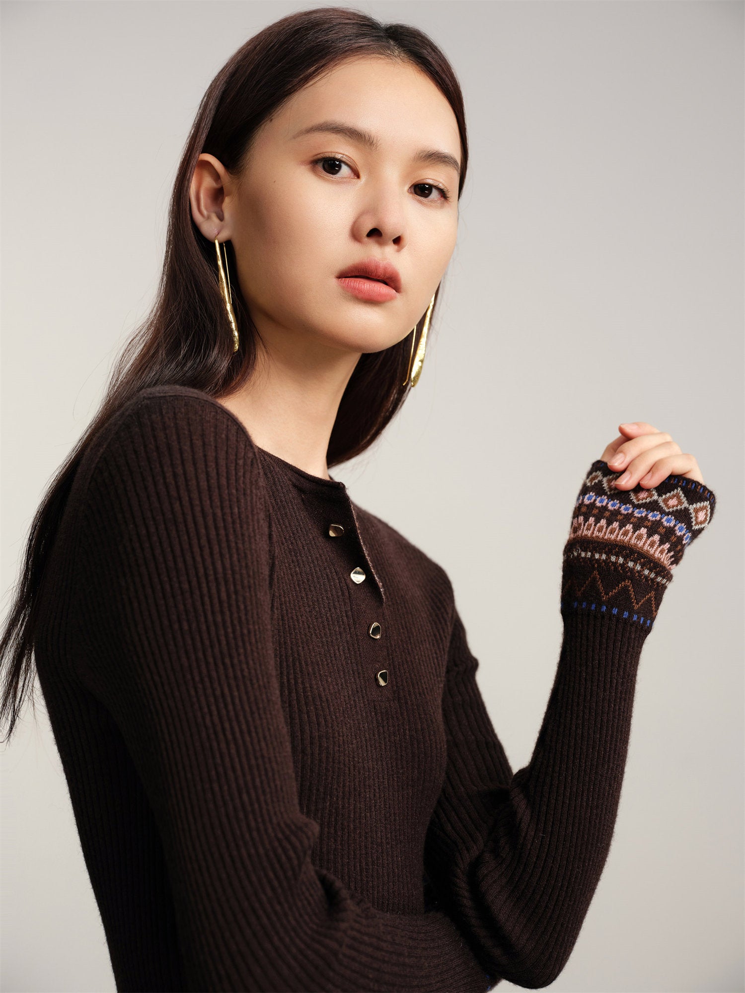 EP YAYING Yak Wool Cashmere Knitted Sweater