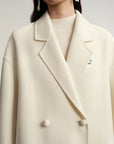 EP YAYING Notched Collar Cashmere Coat
