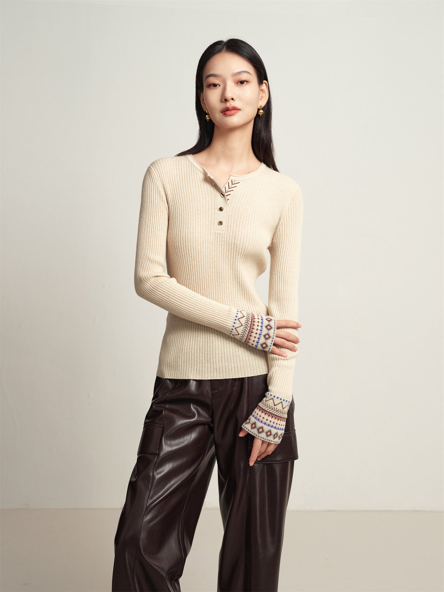 EP YAYING Yak Wool Cashmere Knitted Sweater