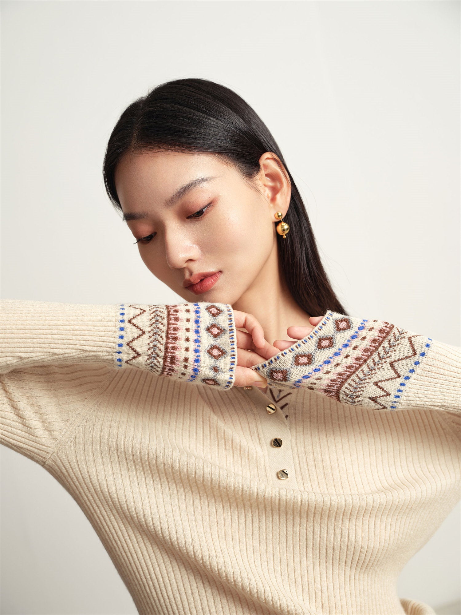 EP YAYING Yak Wool Cashmere Knitted Sweater