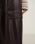 EP YAYING Cream Leather Cargo Pants