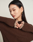 EP YAYING Brown Long Sleeve Knit Top
