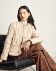 EP YAYING Beige Knit Cardigan