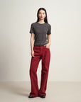 EP YAYING Red Slim Fit Pants