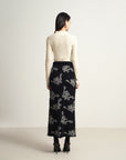 EP YAYING Jacquard Knitted Midi Skirt