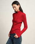 EP YAYING Red Knit Sweater