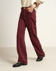 EP YAYING Burgundy Slim Fit Pants