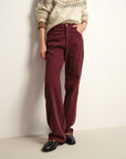 EP YAYING Burgundy Slim Fit Pants