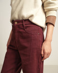 EP YAYING Burgundy Slim Fit Pants