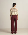 EP YAYING Burgundy Slim Fit Pants