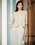 YAYING Jacquard Silk Blazer
