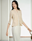 YAYING Jacquard Silk Blazer